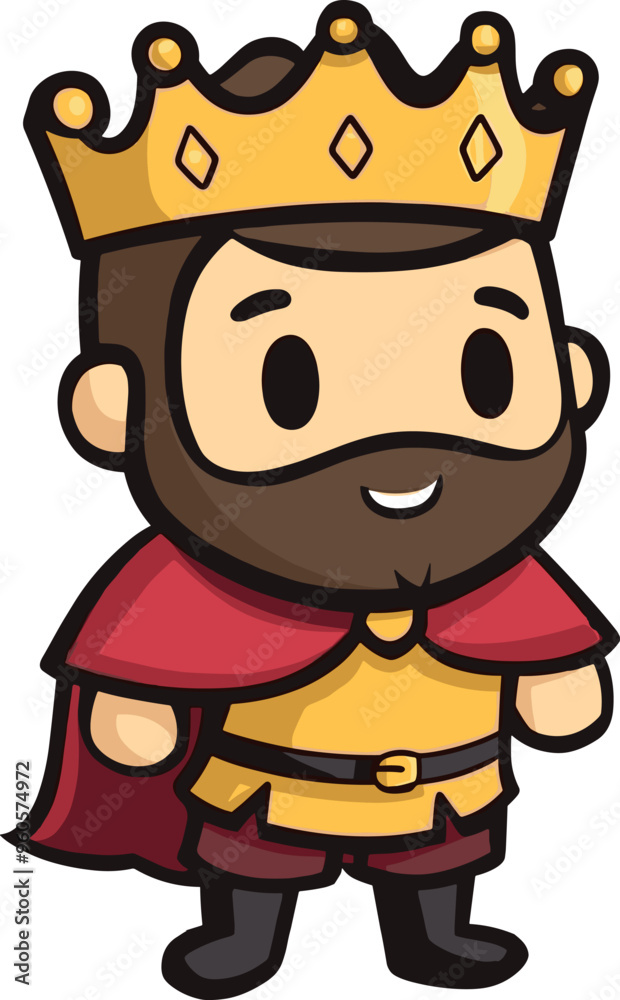 A Royal Character with Crown and Robe A Royal Character with Crown and Robe