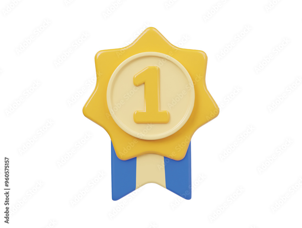 First winner medal icon 3d render illustration First winner medal icon 3d render illustration