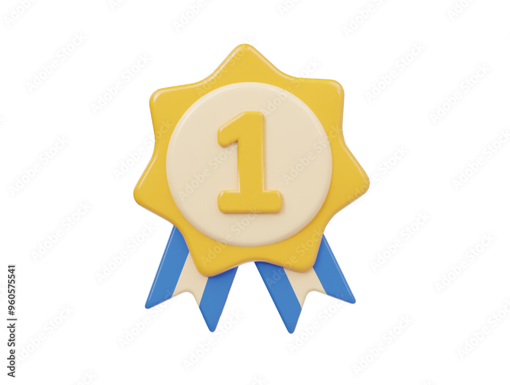 First winner medal icon 3d render illustration First winner medal icon 3d render illustration