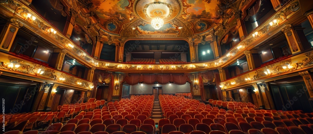 Obraz premium Majestic Historic Theater with Intricate Ornate Architecture