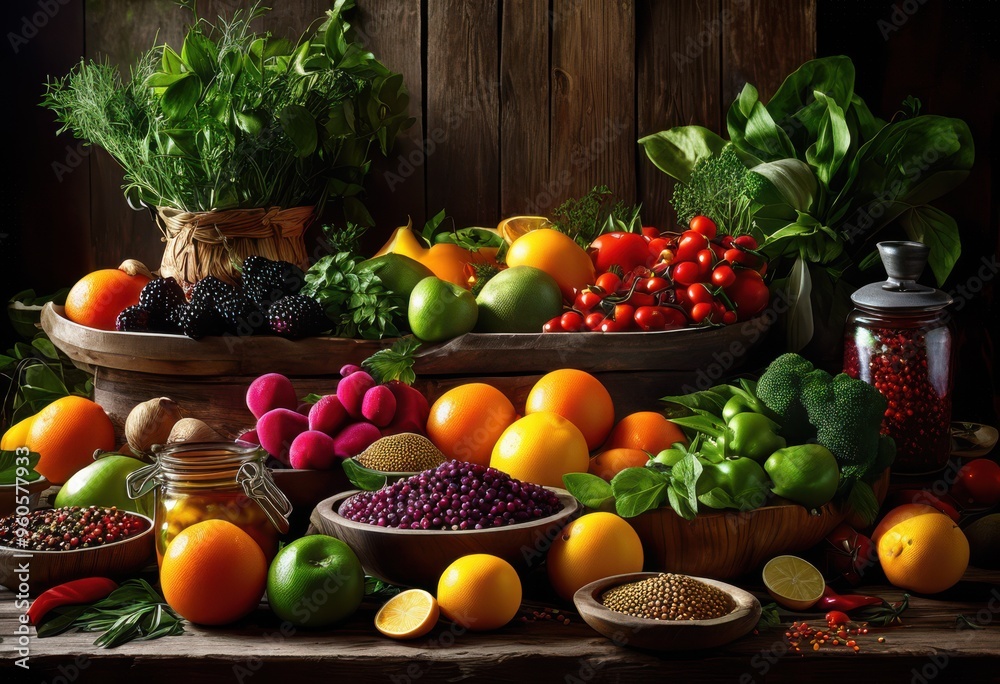 colorful richly textured food presentation showcasing vibrant ingredients flavorful combinations enticing display, appetizing, gourmet, fresh, savory colorful richly textured food presentation showcasing vibrant ingredients flavorful combinations enticing display, appetizing, gourmet, fresh, savory