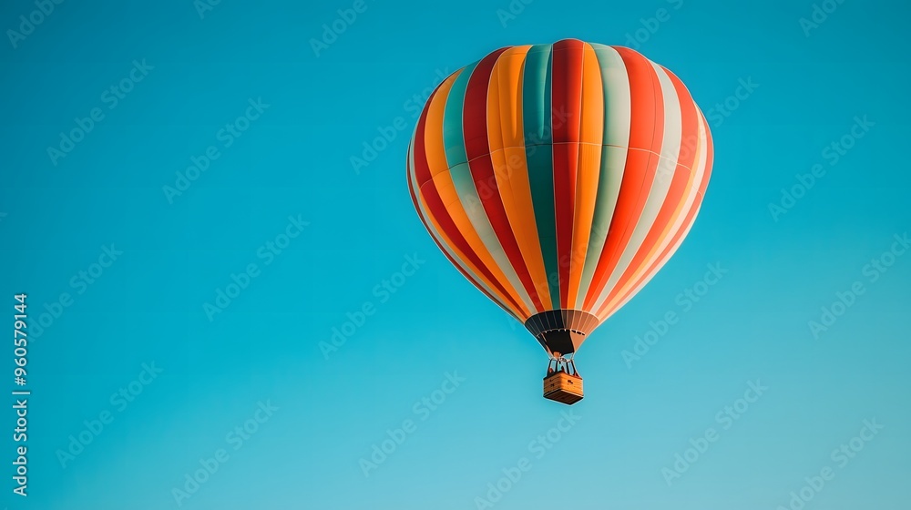 Hot Air Balloon Soaring in the Blue Sky Hot Air Balloon Soaring in the Blue Sky