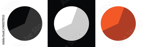Pie chart set. Circle percentage diagram for application infographic, UI, web design, business presentation, marketing map or download progress vector illustration isolated white background in eps10.