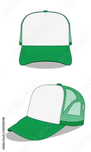 Casual green men's mesh hat