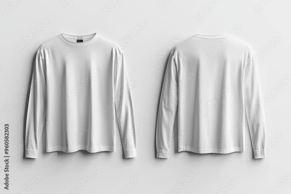 White Long Sleeve Tshirt Mockup Isolated created with Generative AI White Long Sleeve Tshirt Mockup Isolated created with Generative AI