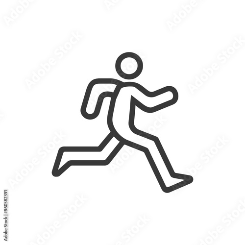 Line Art Illustration of a Running Person