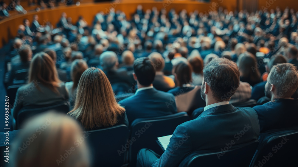 Large Business Audience Attending Conference in Modern Auditorium – Professionals Engaged in Corporate Seminar, Learning, and Networking Event Large Business Audience Attending Conference in Modern Auditorium – Professionals Engaged in Corporate Seminar, Learning, and Networking Event
