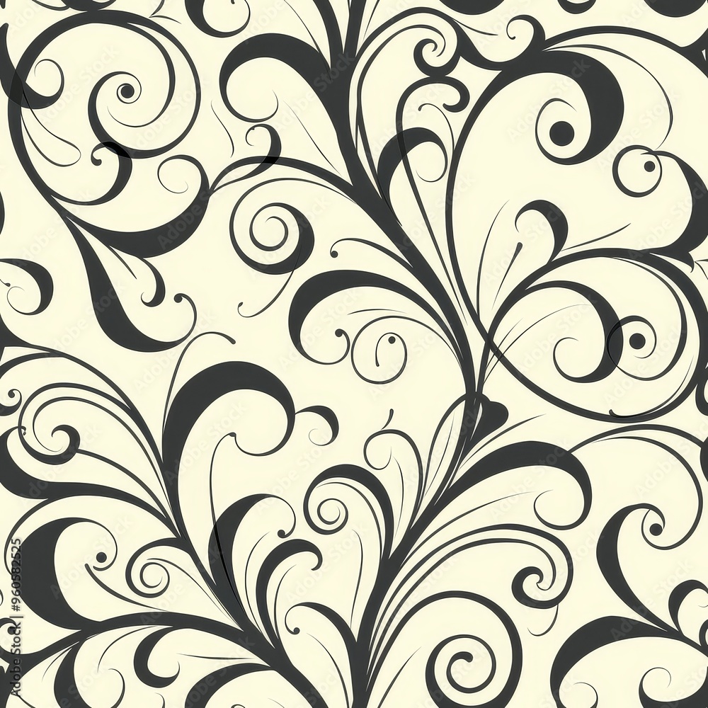 Elegant Swirls and Curls Repeatable Pattern Elegant Swirls and Curls Repeatable Pattern
