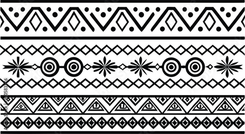 hand drawn border Ethnic for fabric patterns vector illustration