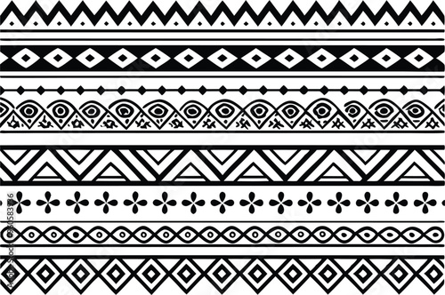 hand drawn border Ethnic for fabric patterns vector illustration