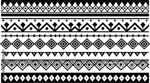 hand drawn border Ethnic for fabric patterns vector illustration photo