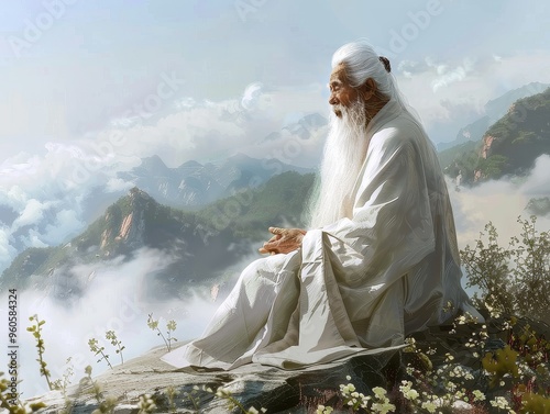 Daoist Philosopher Laozi in Artistic Depiction