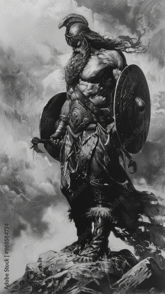 Naklejka premium Norse God Tyr: Law and Glory