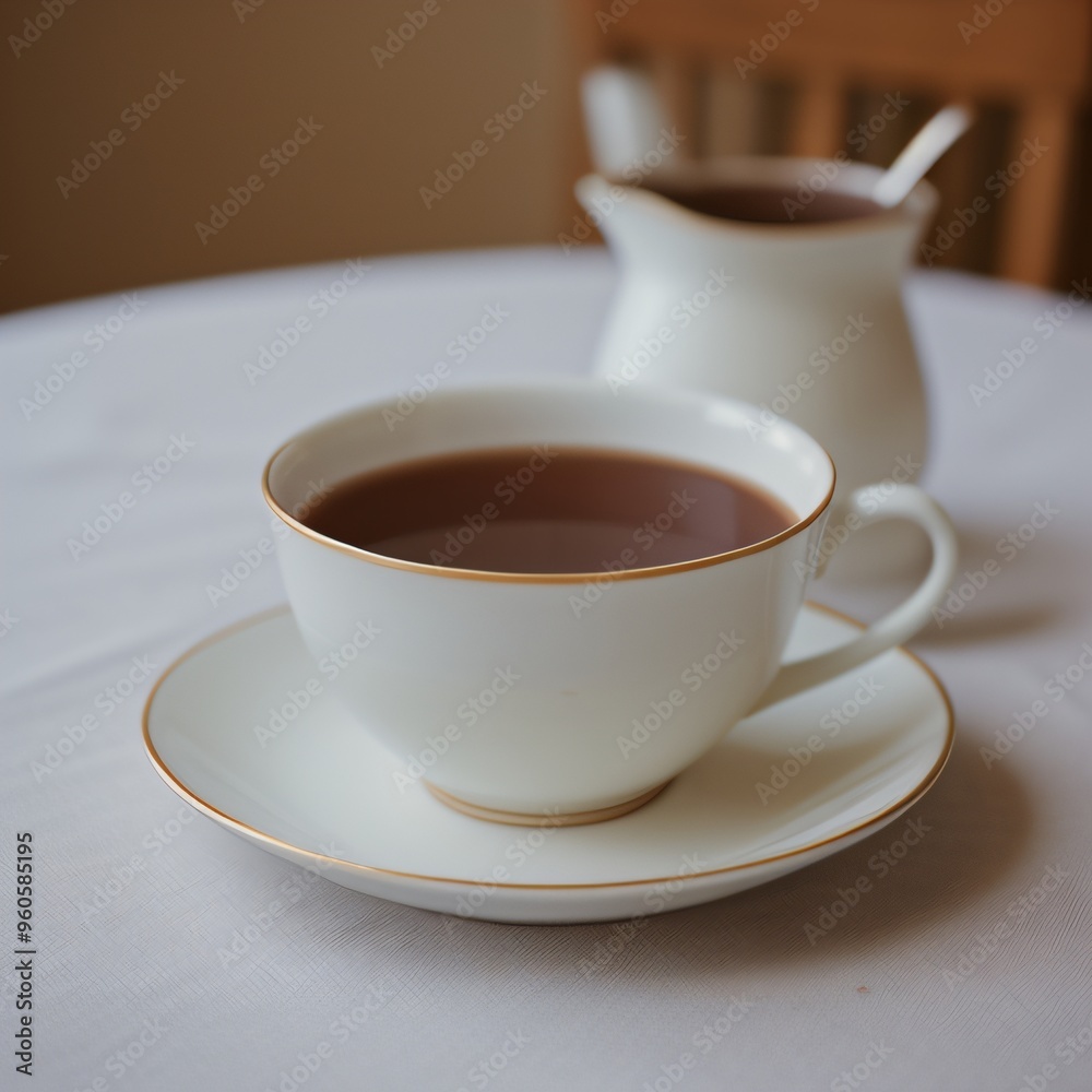 Simple Cup of Hot Tea on a White Background Simple Cup of Hot Tea on a White Background