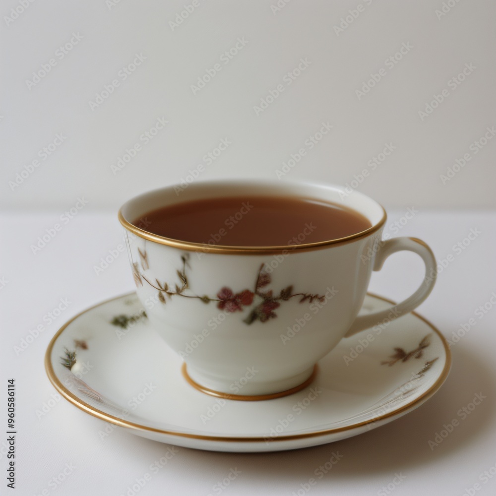 Fototapeta premium Simple Cup of Hot Tea on a White Background