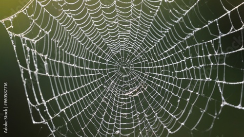 close-up of broken spider web