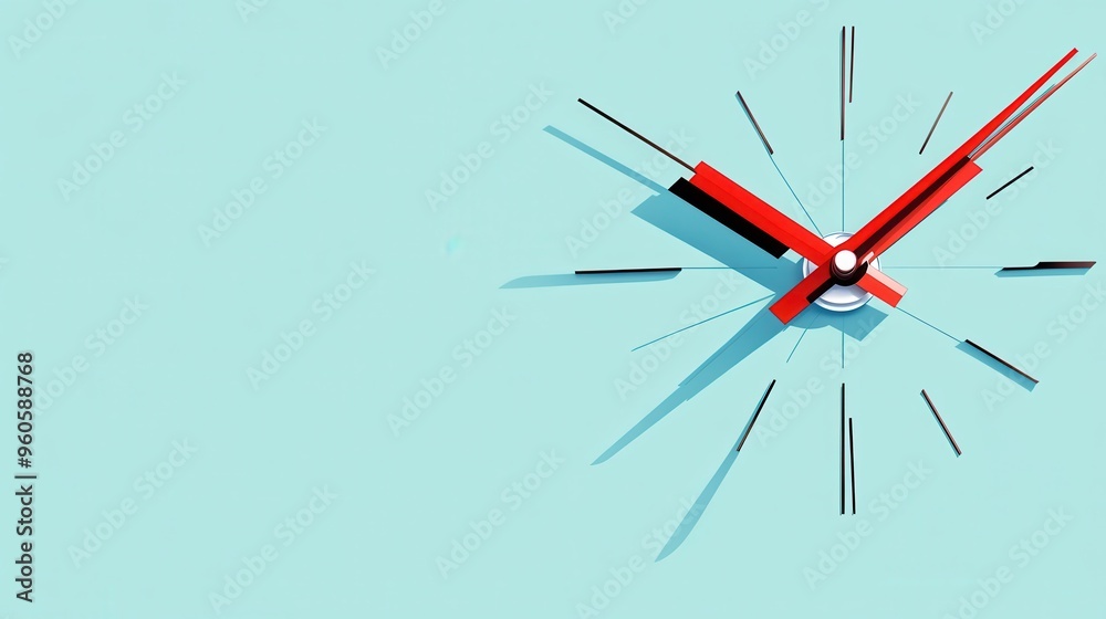 Vector Minimalist Clock with Thin Hands Floating in Universe No Numbers with Copy Space Vector Minimalist Clock with Thin Hands Floating in Universe No Numbers with Copy Space