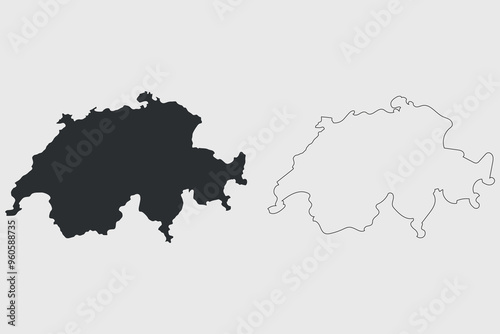 Map of the Switzerland vector illustration 