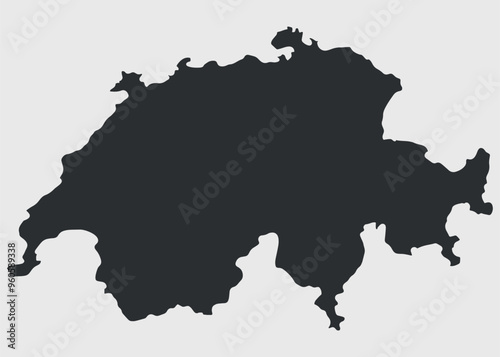 Map - Switzerland. Switzerland Silhouette vector map