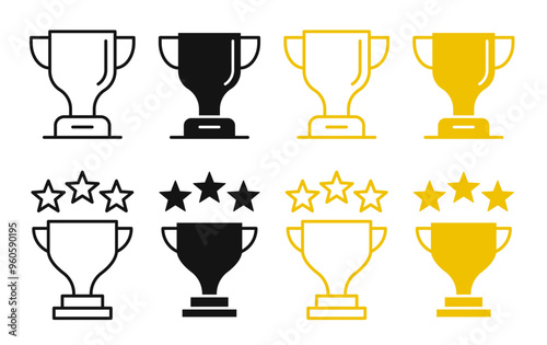 Trophy icon in vector format. Editable stroke with linear style, perfect for use in web design, logos, and symbol illustrations