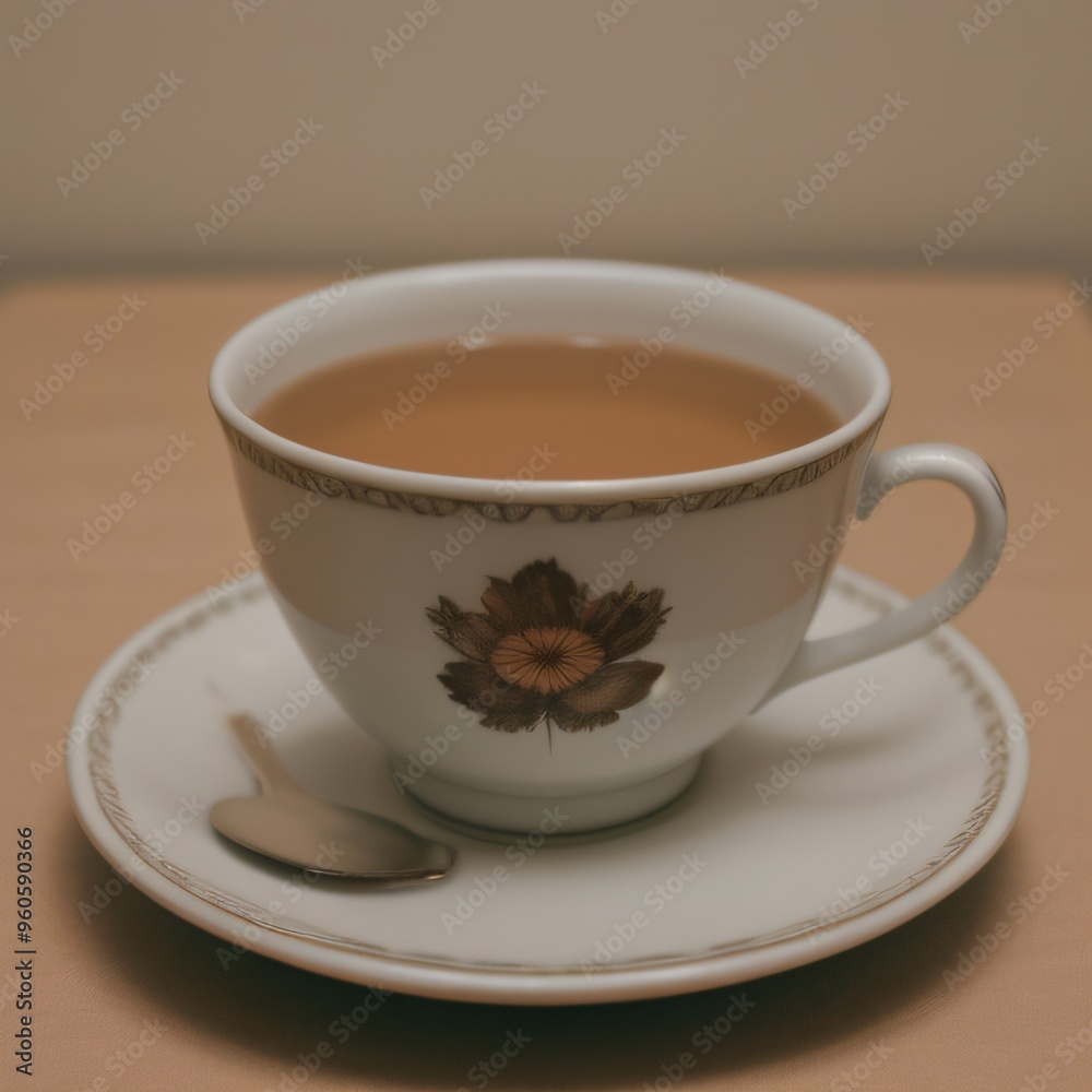 Simple Cup of Hot Tea on a White Background Simple Cup of Hot Tea on a White Background