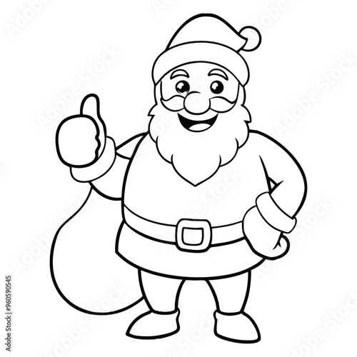 Wallpaper Mural Santa Claus cartoon coloring page illustration vector For kids' coloring book Torontodigital.ca