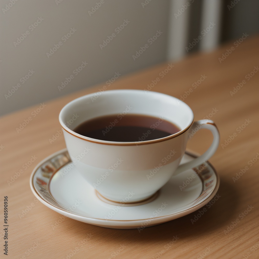 Obraz premium Simple Cup of Hot Tea on a White Background