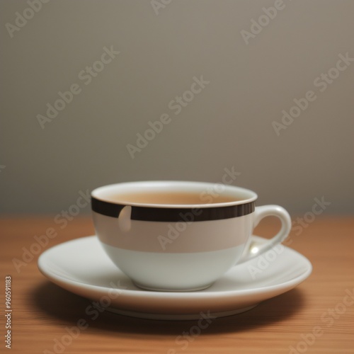 Simple Cup of Hot Tea on a White Background