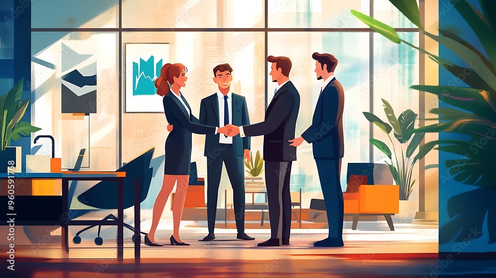 Fototapeta premium Business Professionals Handshake Meeting Partnership Teamwork