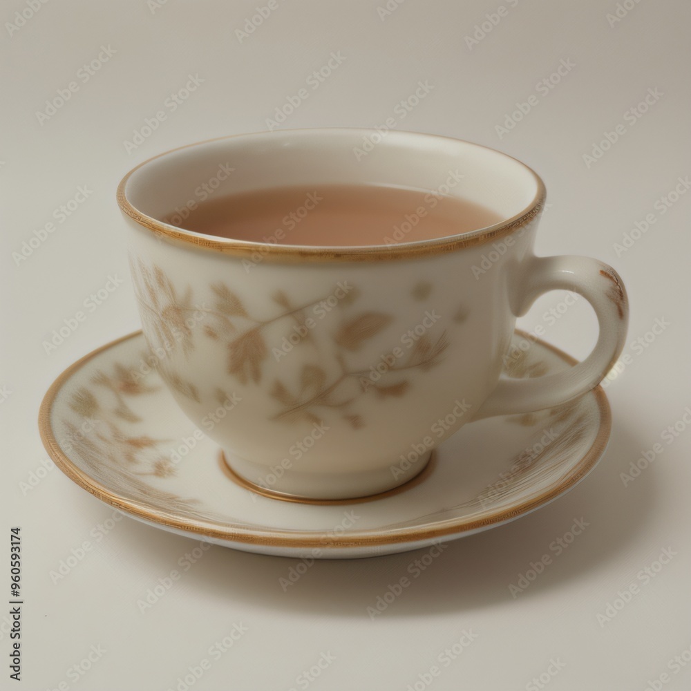 Fototapeta premium Simple Cup of Hot Tea on a White Background