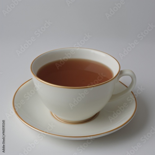 Simple Cup of Hot Tea on a White Background