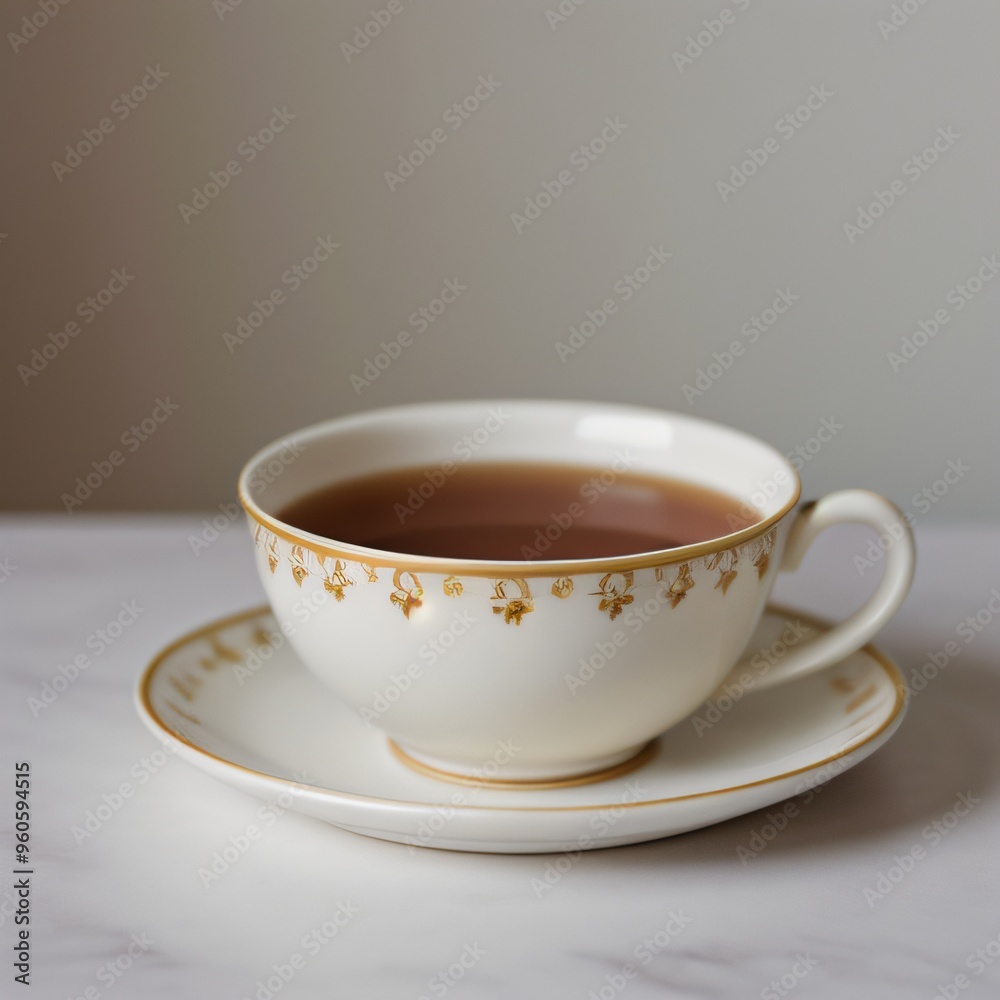 Fototapeta premium Simple Cup of Hot Tea on a White Background