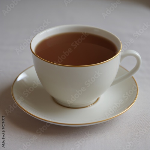 Simple Cup of Hot Tea on a White Background