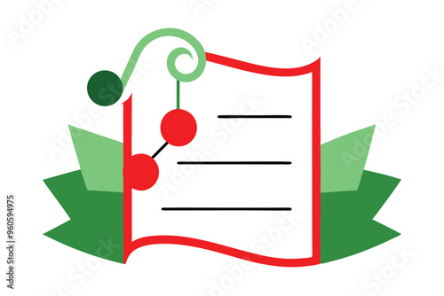 Christmas carol sheet vector line art, clipart illustration with isolated on white background