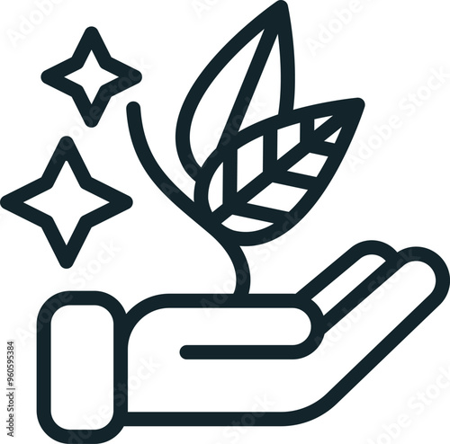 Hand holding growing plant with leaves symbolizing mental health growth