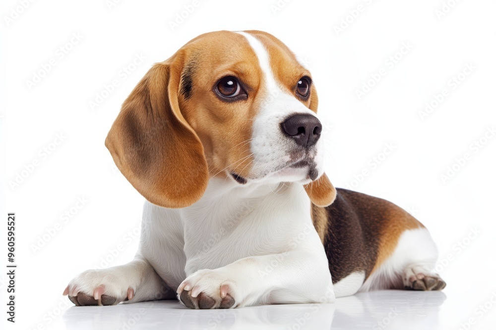 Beagle Dog: Studio Portrait of Adorable Young Beagle in White Background Beagle Dog: Studio Portrait of Adorable Young Beagle in White Background
