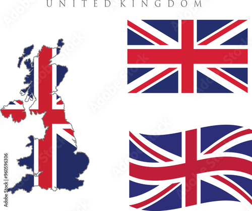 Union Jack. Flag of United Kingdom of Great Britain with Different Ratio and Correct Color Scheme. Vector illustration