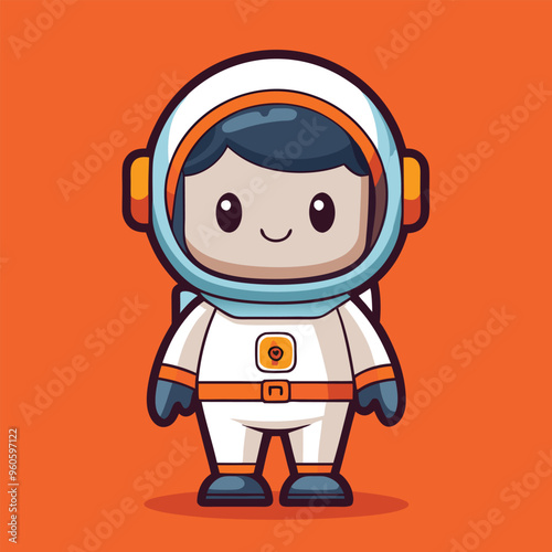 Cute Astronaut in Outer Space