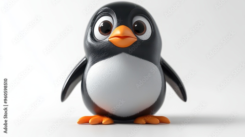 Fototapeta premium 3D penguin character on a white background