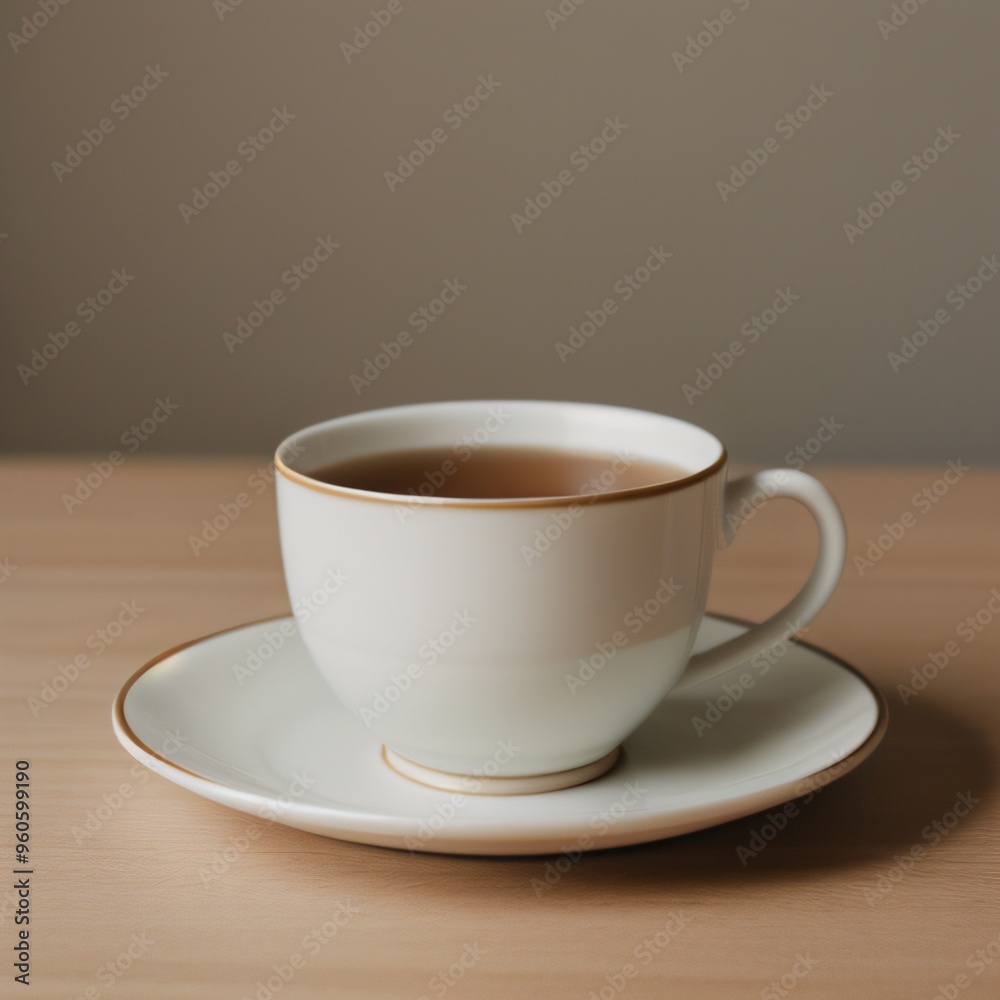 Simple Cup of Hot Tea on a White Background Simple Cup of Hot Tea on a White Background