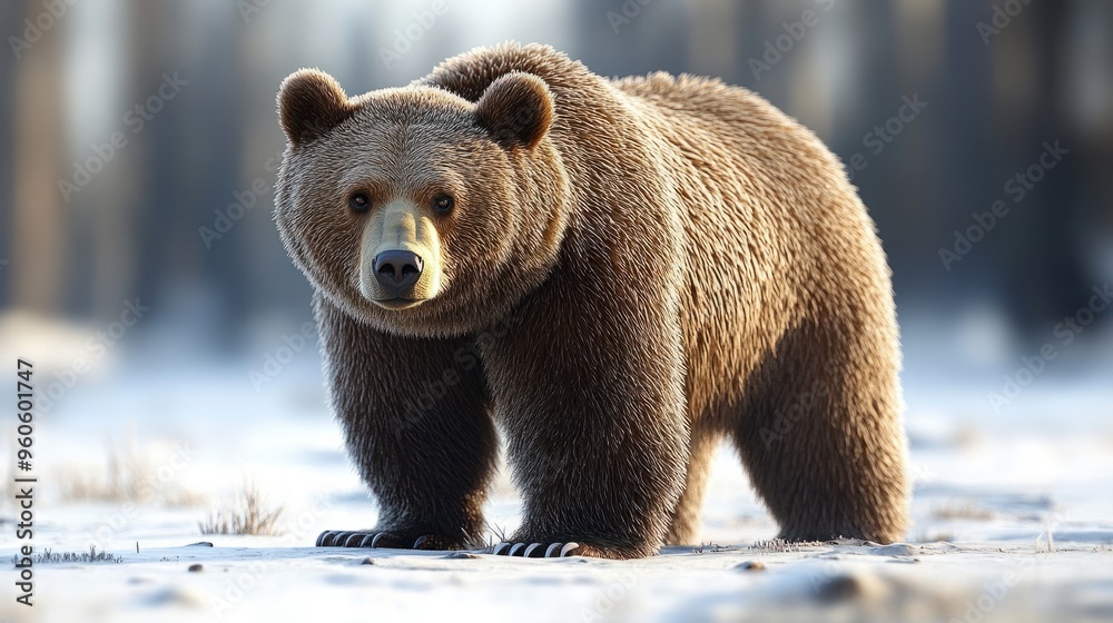 Brown bear standing on white background Brown bear standing on white background
