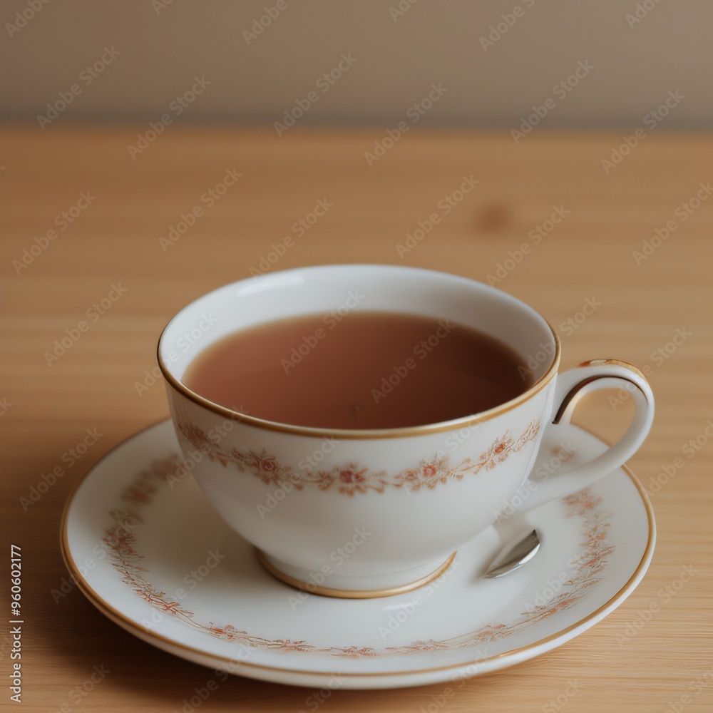 Fototapeta premium Simple Cup of Hot Tea on a White Background