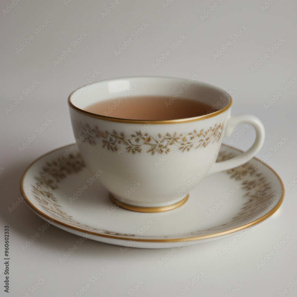 Fototapeta premium Simple Cup of Hot Tea on a White Background