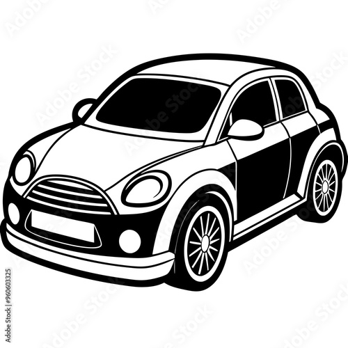 Cute modern car vector illustration