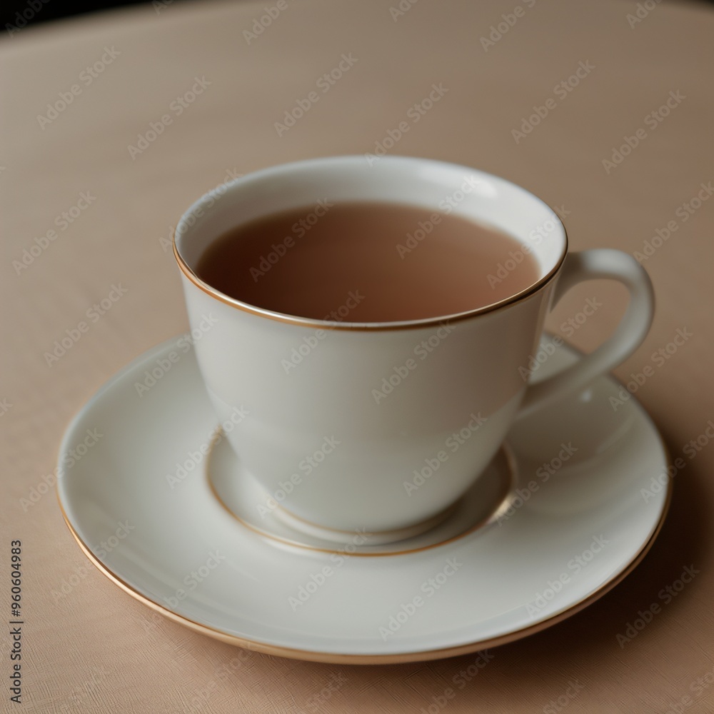 Fototapeta premium Simple Cup of Hot Tea on a White Background