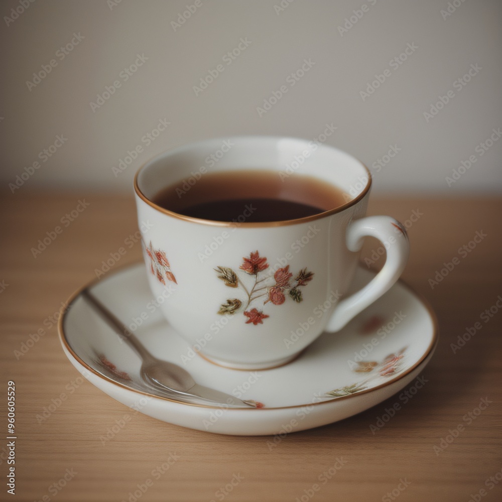 Simple Cup of Hot Tea on a White Background Simple Cup of Hot Tea on a White Background