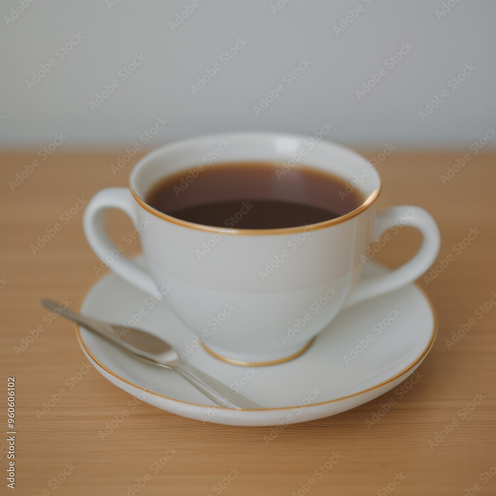 Simple Cup of Hot Tea on a White Background Simple Cup of Hot Tea on a White Background