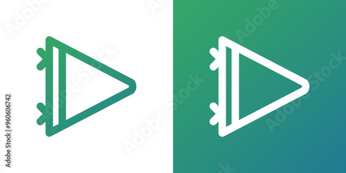 Minimal gradient pennant flag icon. Back to school. Vector illustration, flat design