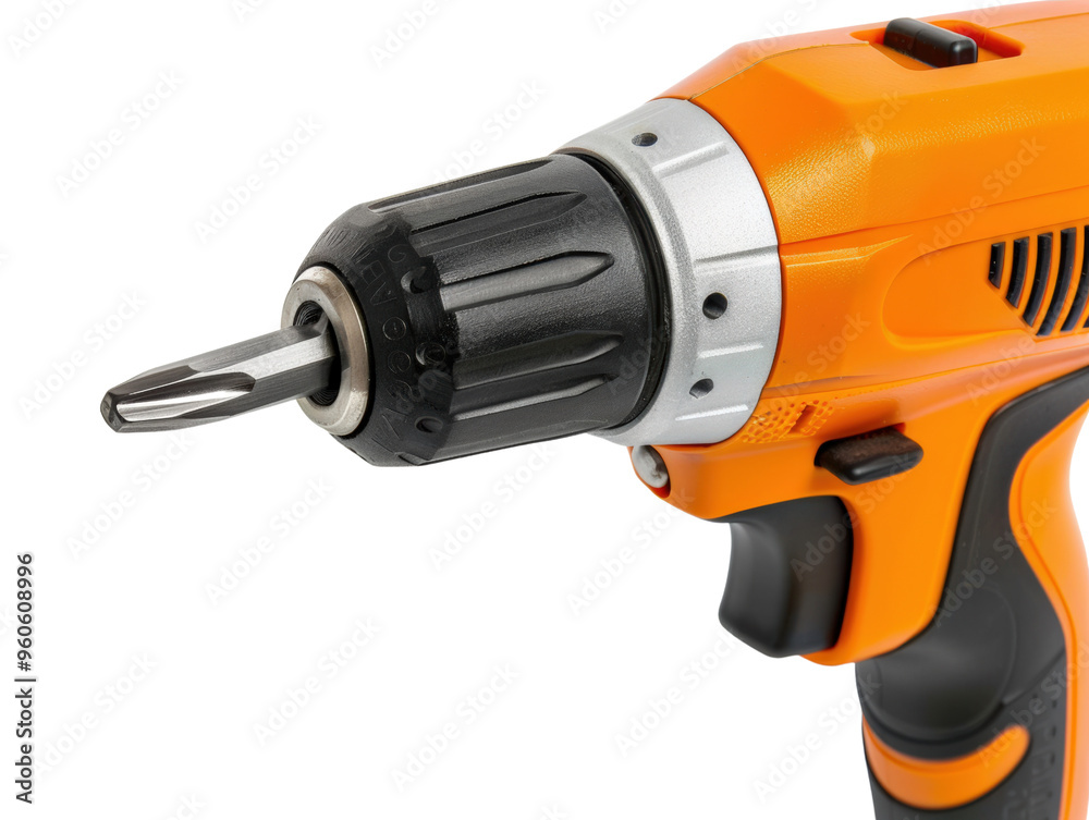 Close-up of a modern cordless drill showing its sleek design and functionality, ideal for home improvement projects. Close-up of a modern cordless drill showing its sleek design and functionality, ideal for home improvement projects.