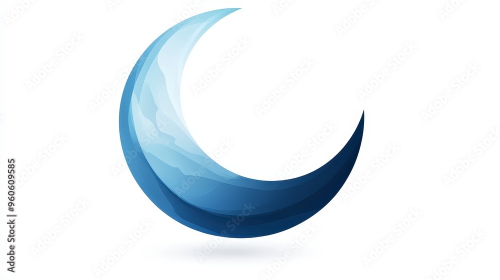 Minimalist Crescent Moon Vector Icon on White Background Minimalist Crescent Moon Vector Icon on White Background